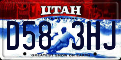 UT license plate D583HJ