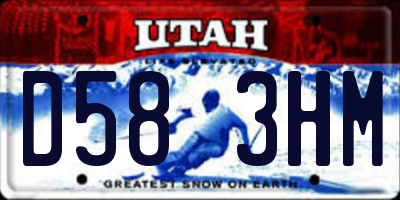 UT license plate D583HM