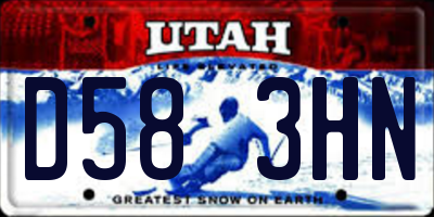 UT license plate D583HN