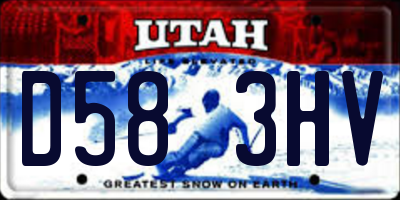 UT license plate D583HV