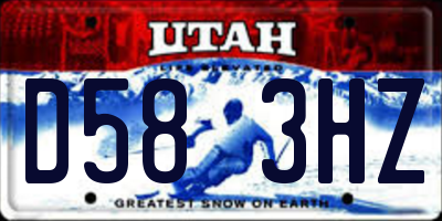UT license plate D583HZ