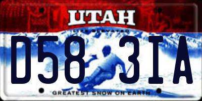UT license plate D583IA
