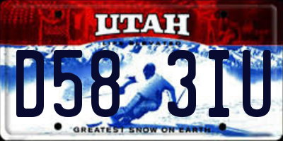 UT license plate D583IU