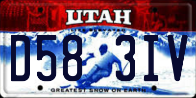 UT license plate D583IV