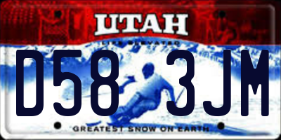 UT license plate D583JM