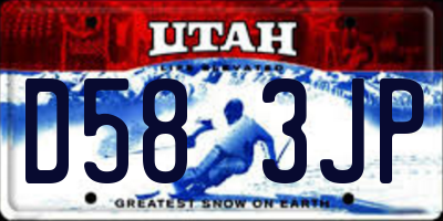 UT license plate D583JP
