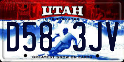 UT license plate D583JV
