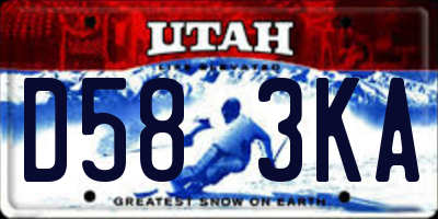 UT license plate D583KA