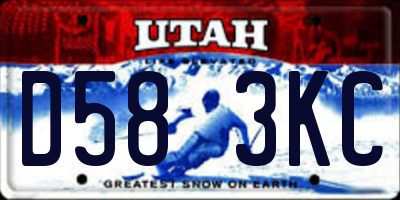 UT license plate D583KC