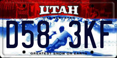 UT license plate D583KF