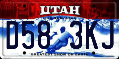 UT license plate D583KJ