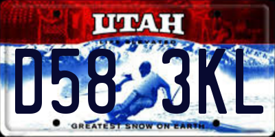 UT license plate D583KL