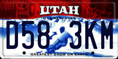 UT license plate D583KM
