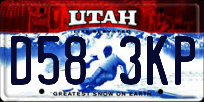 UT license plate D583KP
