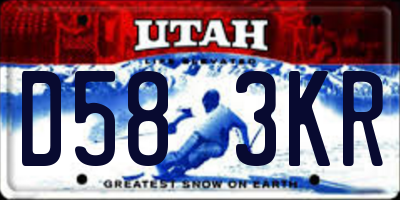 UT license plate D583KR