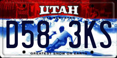 UT license plate D583KS