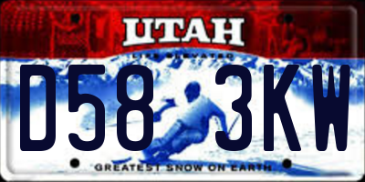 UT license plate D583KW