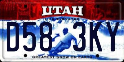 UT license plate D583KY