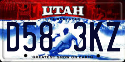 UT license plate D583KZ
