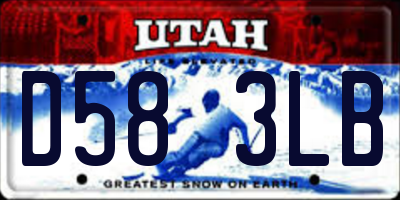 UT license plate D583LB