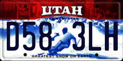 UT license plate D583LH