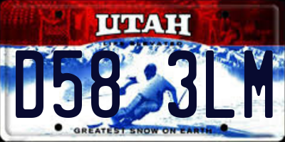 UT license plate D583LM