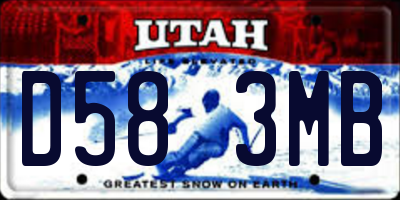UT license plate D583MB