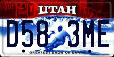 UT license plate D583ME