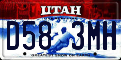 UT license plate D583MH