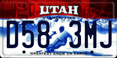 UT license plate D583MJ