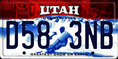 UT license plate D583NB