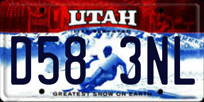 UT license plate D583NL