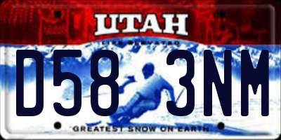 UT license plate D583NM