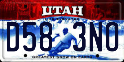 UT license plate D583NO