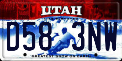 UT license plate D583NW