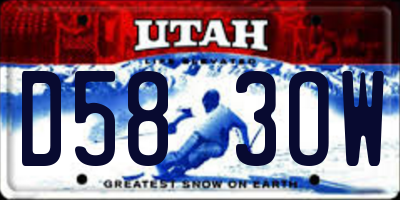 UT license plate D583OW