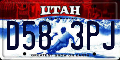 UT license plate D583PJ