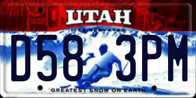 UT license plate D583PM