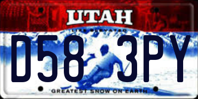 UT license plate D583PY