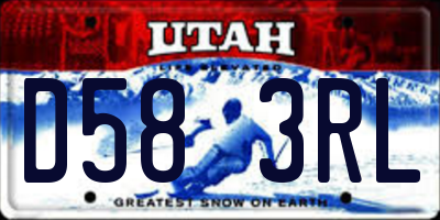 UT license plate D583RL