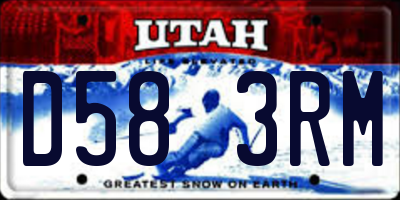 UT license plate D583RM