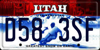 UT license plate D583SF