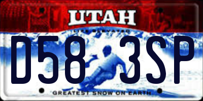 UT license plate D583SP