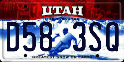 UT license plate D583SQ