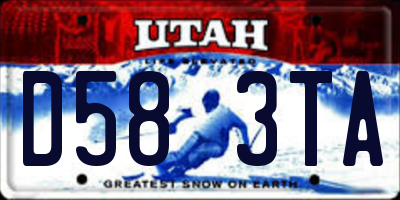 UT license plate D583TA