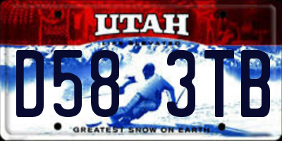 UT license plate D583TB