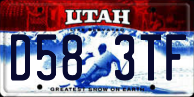 UT license plate D583TF