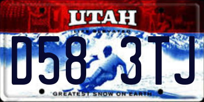 UT license plate D583TJ