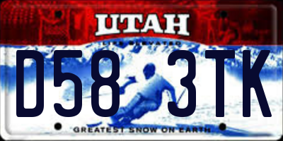UT license plate D583TK