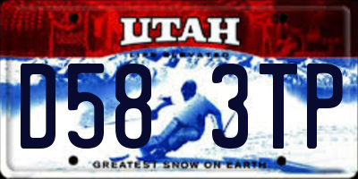 UT license plate D583TP